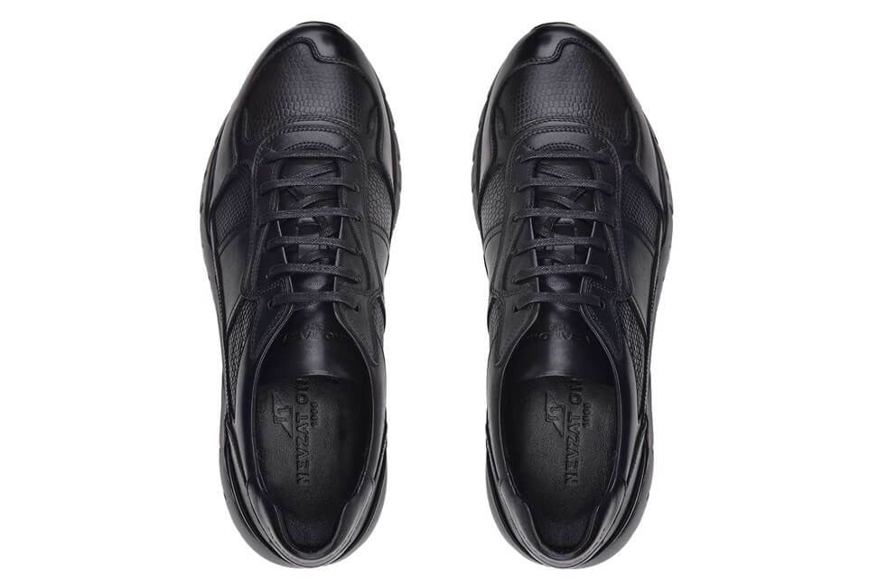 Siyah Str Baskı Erkek Sneaker Ayakkabı