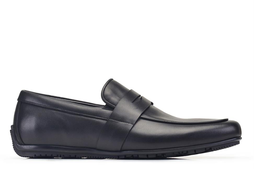 Siyah Bağcıksız Yazlık Erkek Ayakkabı