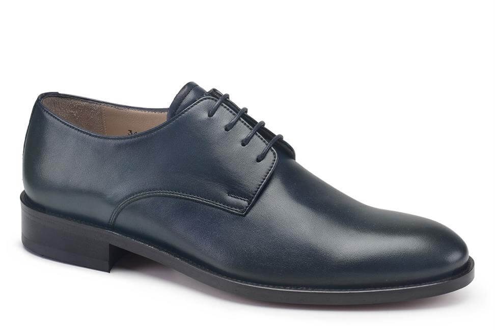 Lacivert Klasik Bağcıklı Erkek Kösele Ayakkabı