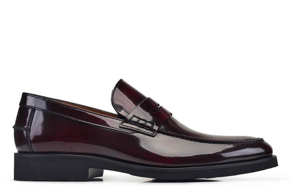 Spaz Bordo Bağcıksız Günlük Erkek Ayakkabı