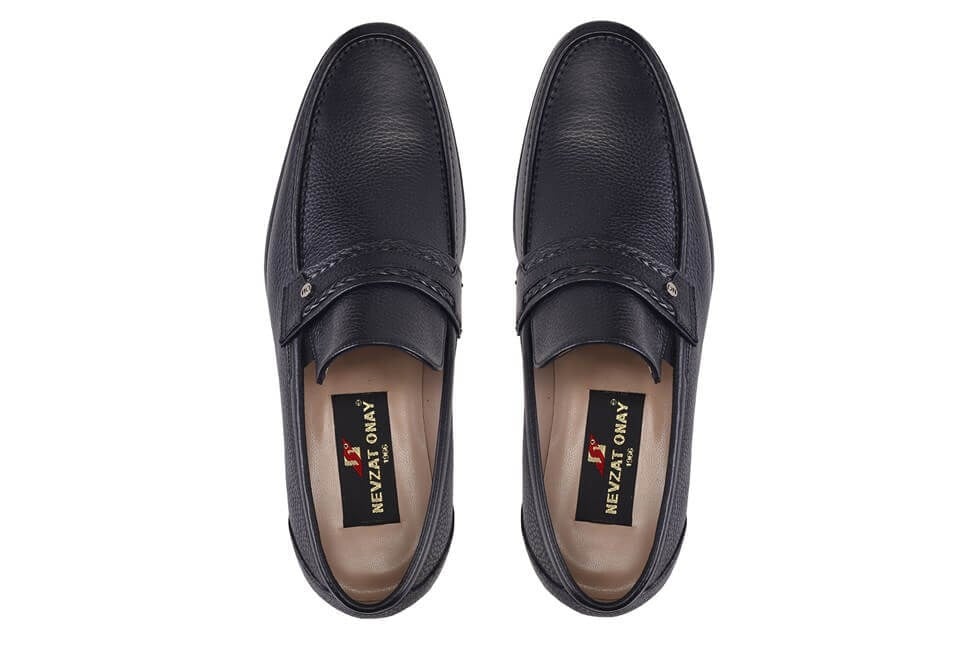 Siyah Hakiki Deri Bağcıklı Loafer Erkek Günlük Ayakkabı