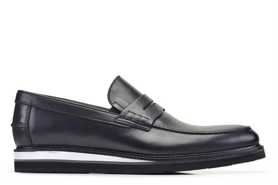 Siyah Bağcıksız Erkek Günlük Ayakkabı