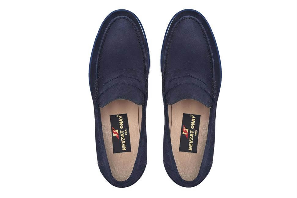 Lacivert Günlük Bağcıksız Erkek Süet Ayakkabı