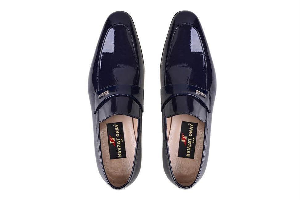 Lacivert Klasik Rugan Bağcıklı Erkek Kösele Ayakkabı