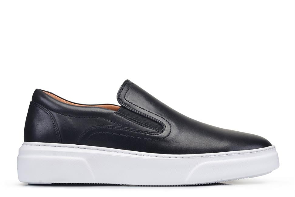 Siyah Bağcıksız Erkek Sneaker Ayakkabı