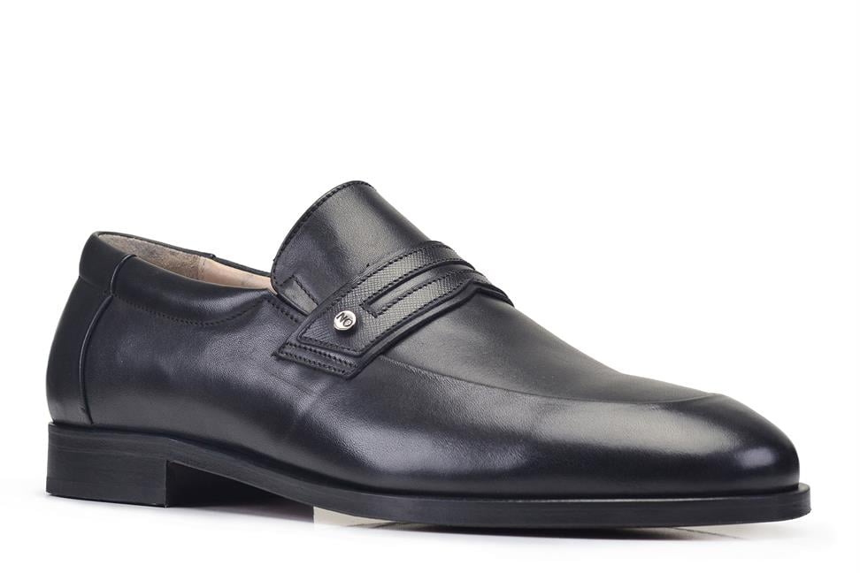 Siyah Tokalı Kösele Erkek Ayakkabı