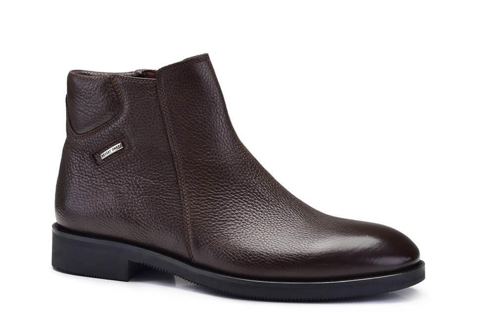 Kahverengi Günlük Fermuarlı Erkek Bot