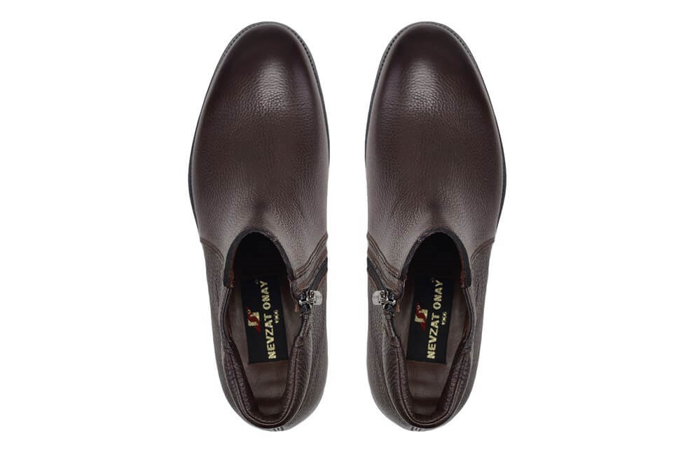 Kahverengi Günlük Fermuarlı Erkek Bot