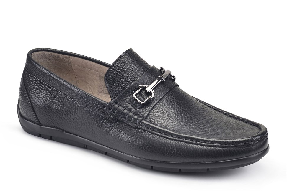 Siyah Tokalı Yazlık Loafer