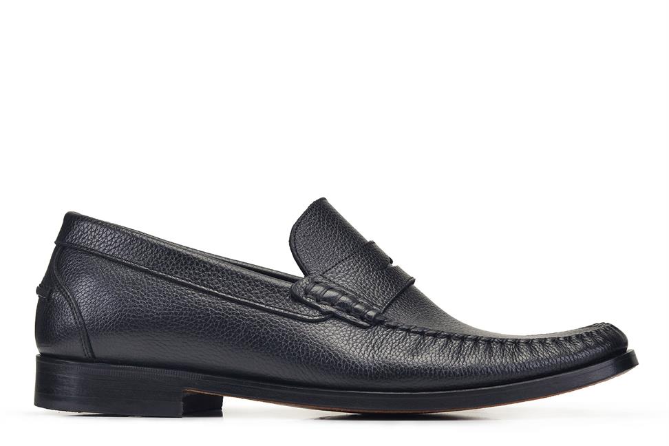 Siyah Loafer Rok Kösele Erkek Ayakkabı 