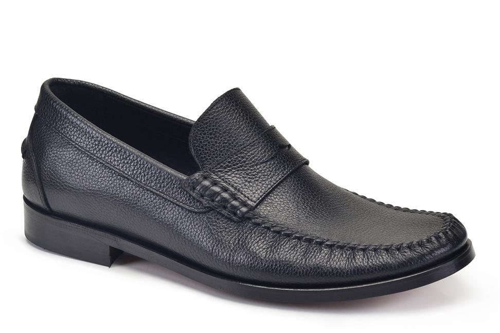 Siyah Loafer Rok Kösele Erkek Ayakkabı 