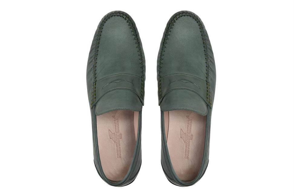 Nubuk Yeşil Yazlık Erkek Loafer Ayakkabı
