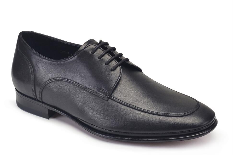 Siyah Bağcıklı Kösele Erkek Ayakkabı