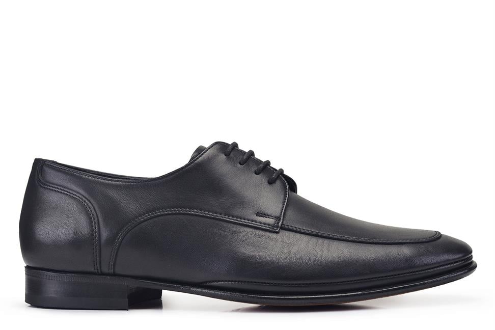 Siyah Bağcıklı Kösele Erkek Ayakkabı