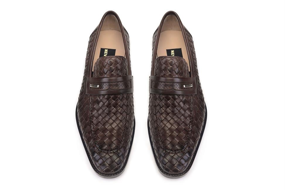 Kahverengi Örgü Kösele Erkek Ayakkabı 