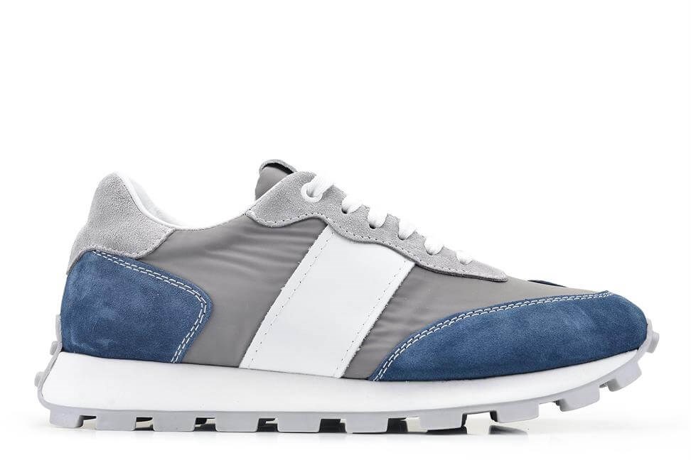 Mavi-gri Bağcıklı Erkek Sneaker Ayakkabı