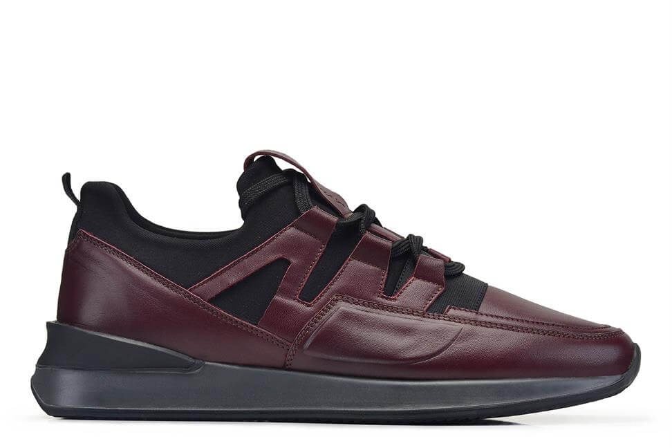Bordo Bağcıklı Erkek Sneaker Ayakkabı
