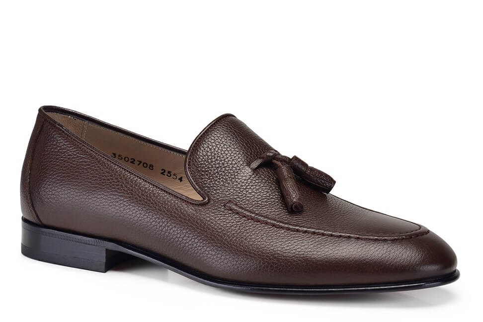 Kahverengi Klasik Kösele Erkek Loafer Ayakkabı