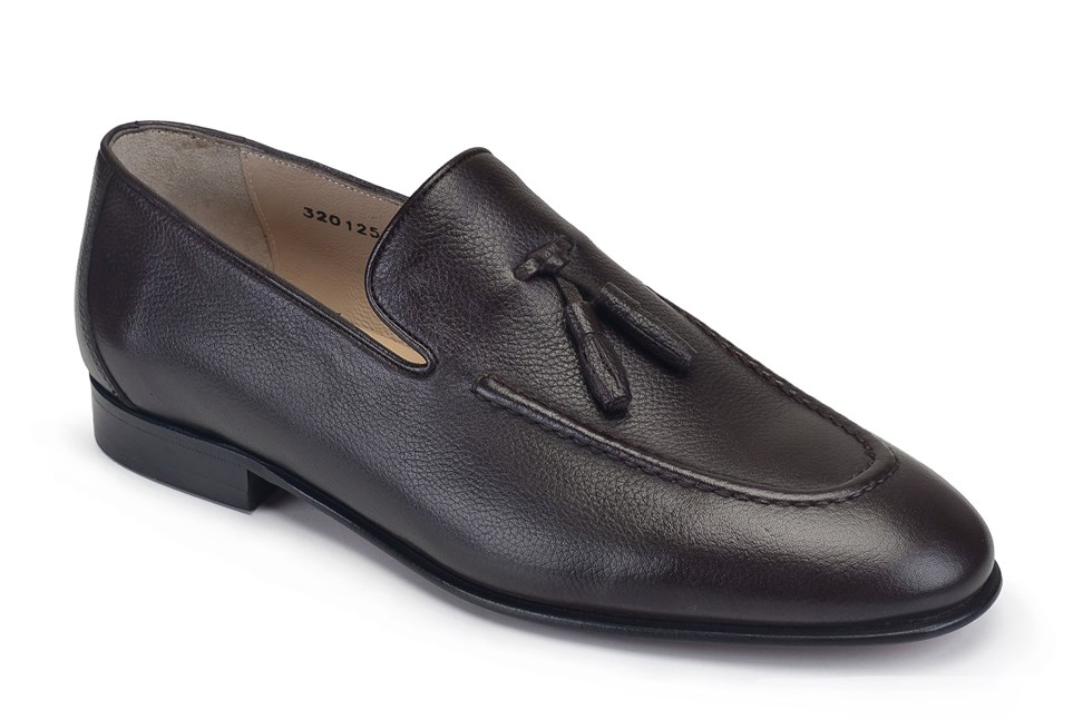 Kahverengi Püsküllü Kösele Loafer