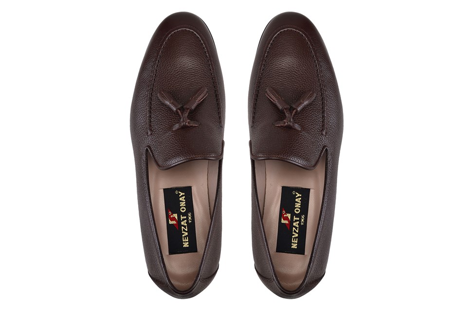 Kahverengi Klasik Kösele Erkek Loafer Ayakkabı