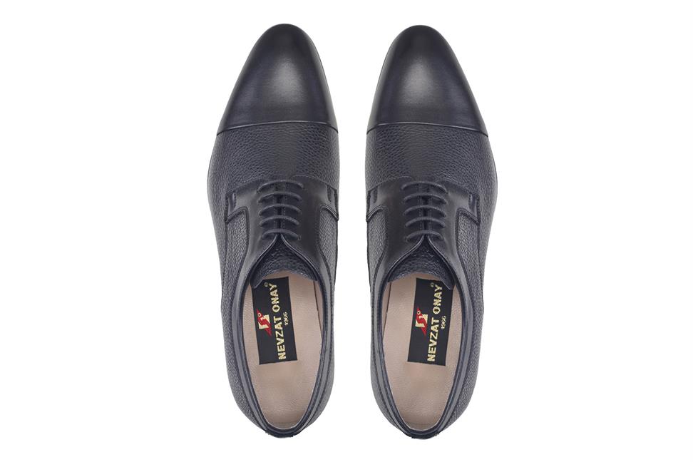 Siyah Klasik Bağcıklı Erkek Kösele Ayakkabı