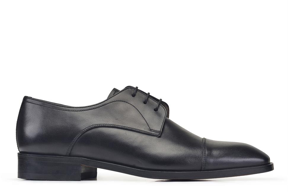 Siyah Bağcıklı Kösele Erkek Ayakkabı