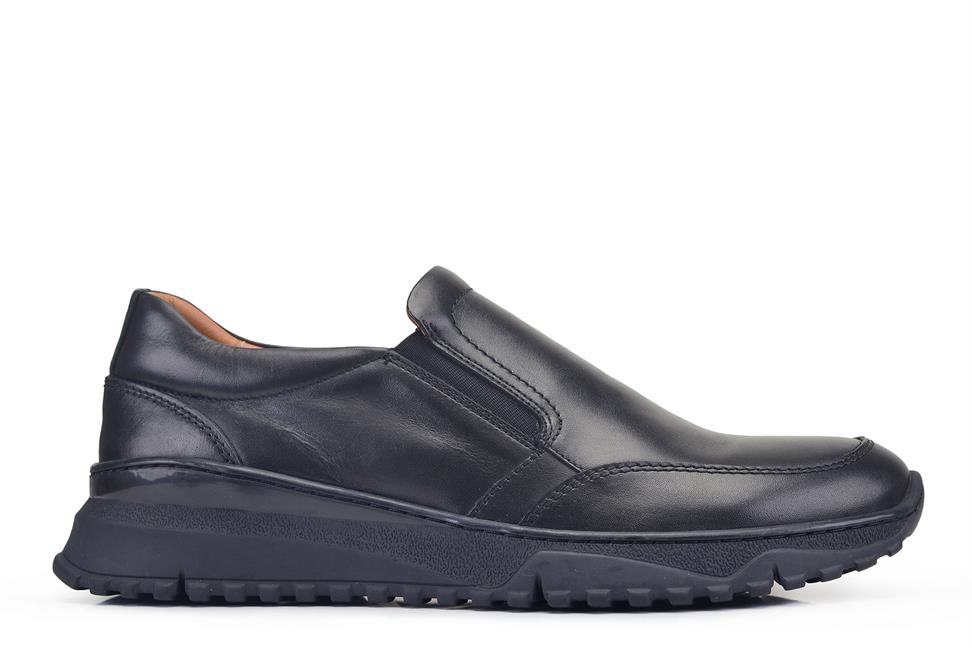 Siyah Bağcıksız Günlük Erkek Ayakkabı