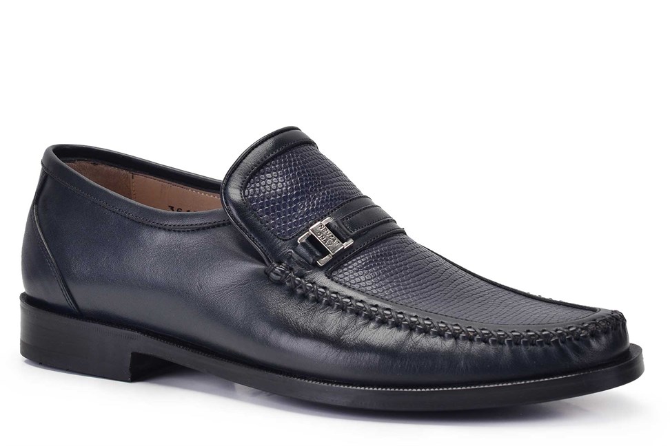 Lacivert Klasik Kösele Erkek Rok Ayakkabı