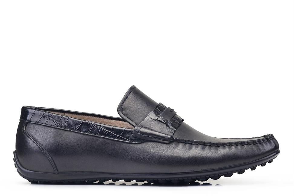 Siyah Bağcıksız Rok Erkek Ayakkabı