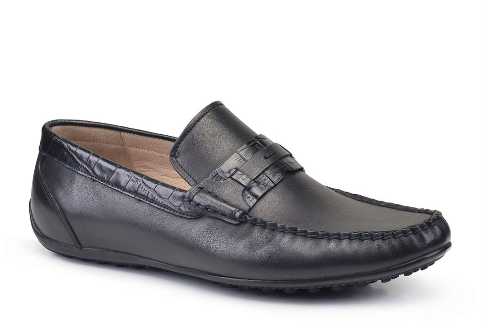 Siyah Bağcıksız Rok Erkek Ayakkabı