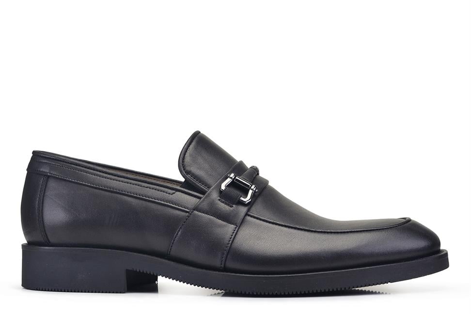 Siyah Tokalı Bağcıksız Termo Erkek Ayakkabı