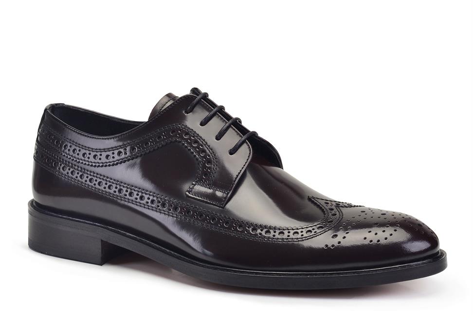 Bordo Açma Bağcıklı Kösele Erkek Ayakkabı