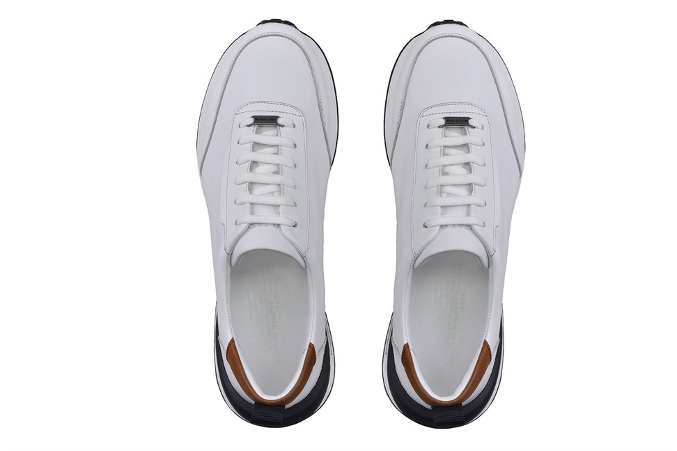 Beyaz Bağcıklı Erkek Sneaker Ayakkabı