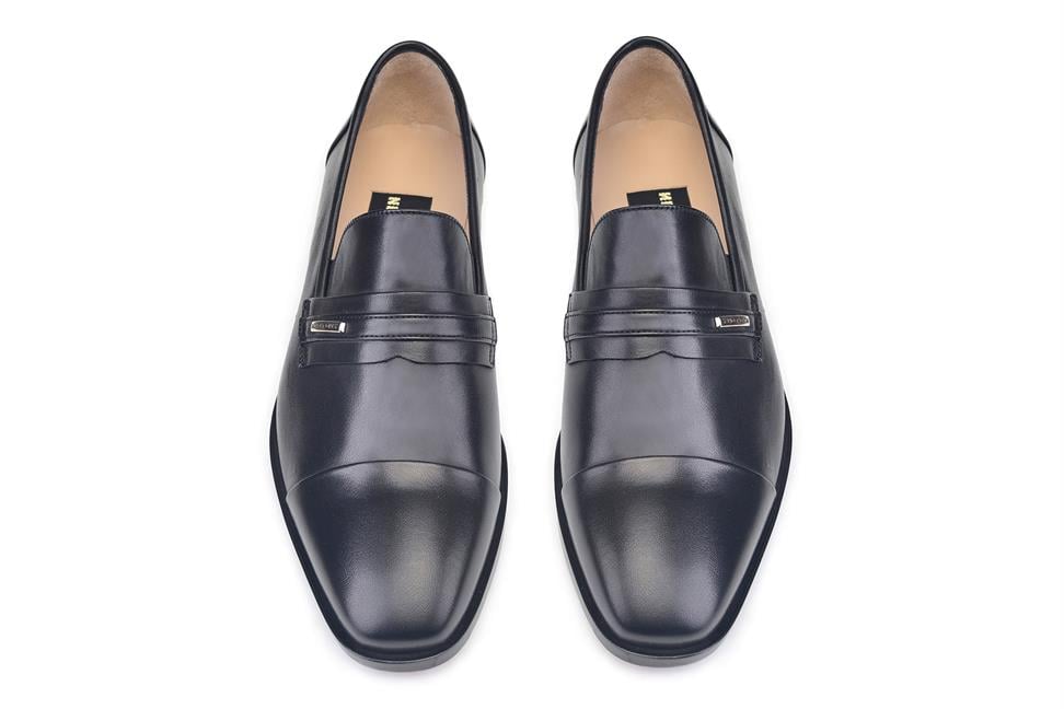 Siyah Bağcıksız Kösele Erkek Ayakkabı