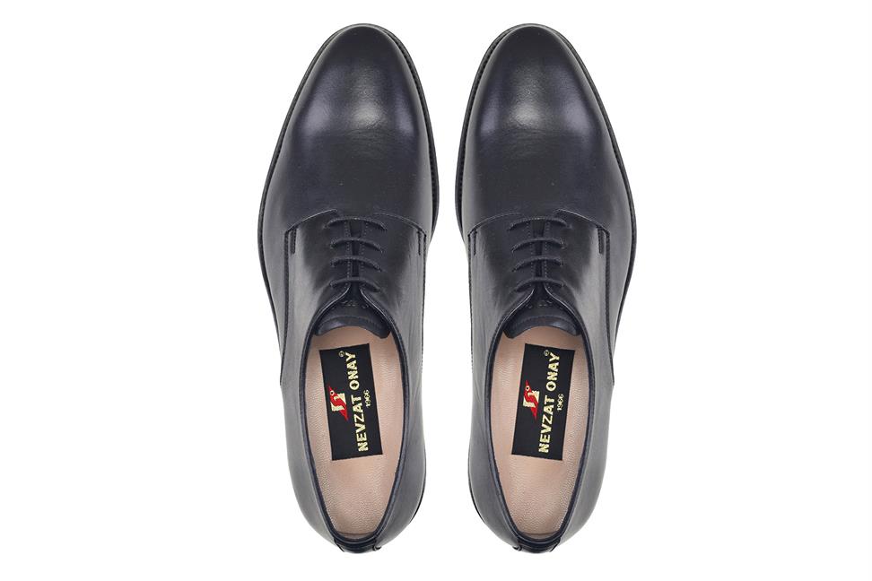 Siyah Klasik Bağcıklı Erkek Kösele Ayakkabı