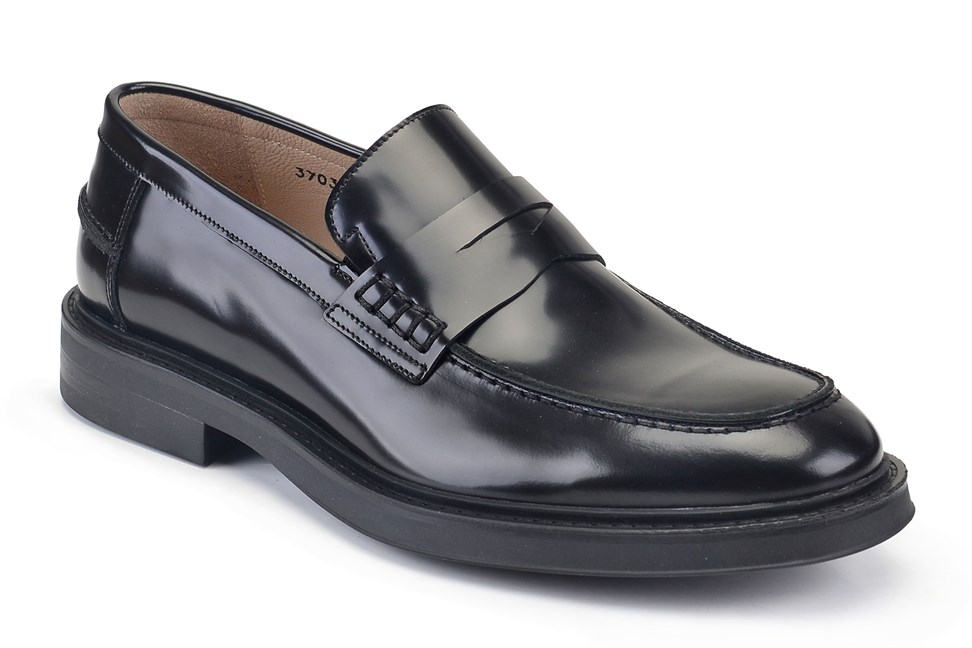 Spaz Siyah Penny Loafer Erkek Ayakkabı