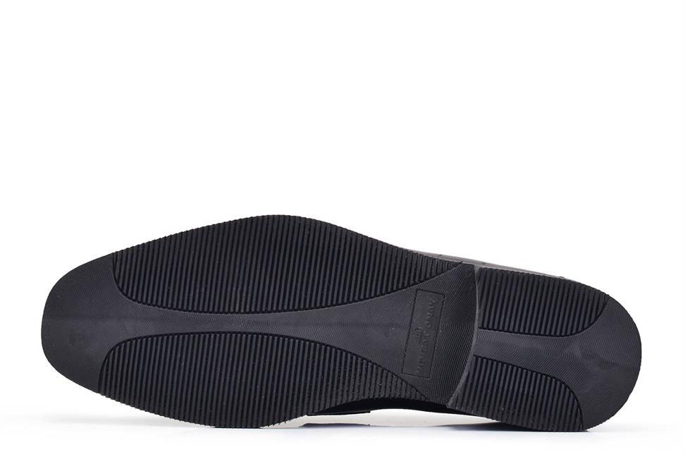 Siyah Açma Deri Termo Tabanlı Hakiki Deri Kışlık Ayakkabı -76483-