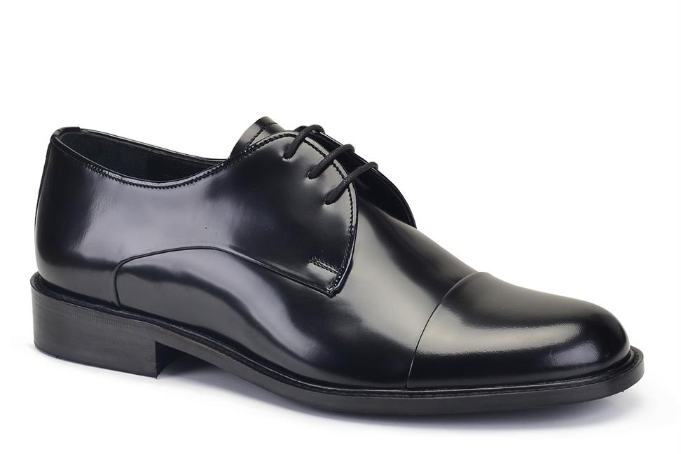 Spaz Siyah Bağcıklı Kösele Erkek Ayakkabı 