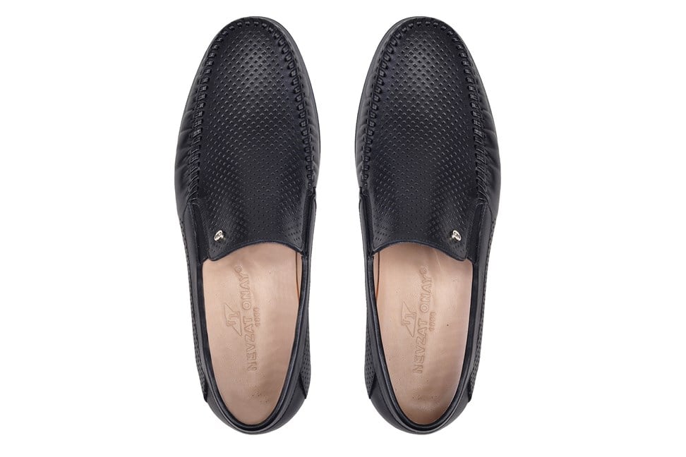 Siyah Bağcıksız Erkek Yazlık Ayakkabı