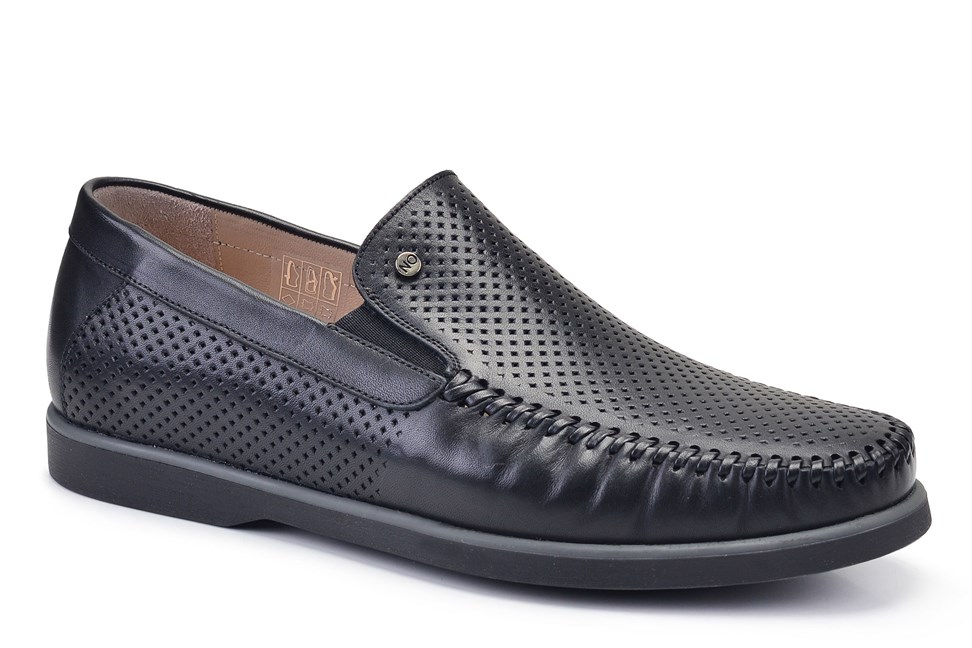 Siyah Bağcıksız Erkek Yazlık Ayakkabı