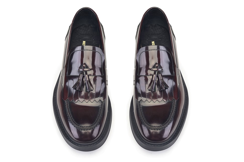 Açma Bordo Püsküllü Erkek Loafer