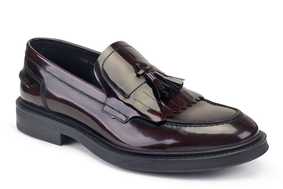 Açma Bordo Püsküllü Erkek Loafer