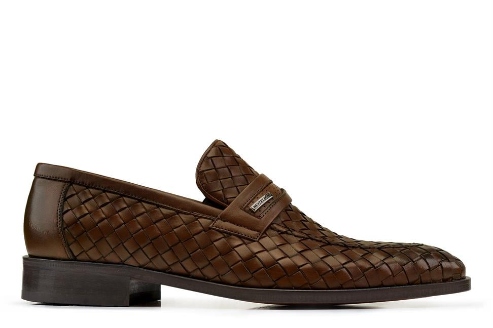 Taba Deri Klasik Bağçıksız Kösele Erkek Örgü Ayakkabı