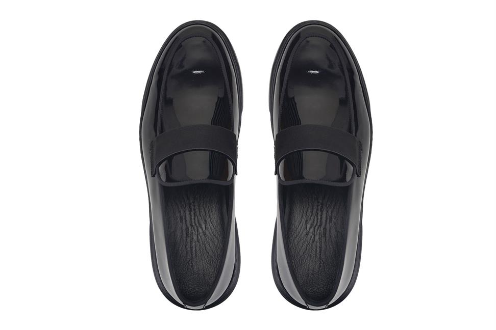 Siyah Rugan Bağcıksız Erkek Sneaker Ayakkabı