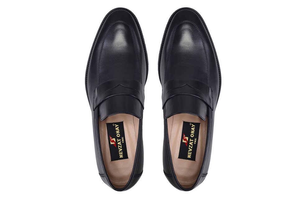 Siyah Hakiki Deri Loafer Erkek Günlük Ayakkabı