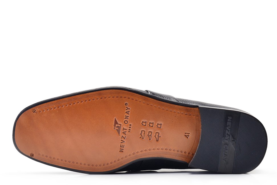 Siyah Klasik Loafer Kösele Erkek Ayakkabı -11889-