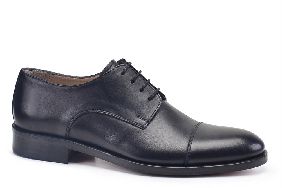 Siyah Klasik Bağcıklı Erkek Kösele Ayakkabı