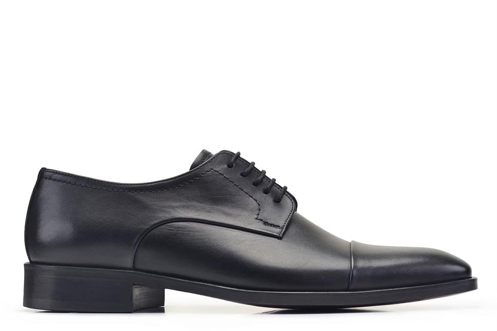 Siyah Klasik Bağcıklı Erkek Kösele Ayakkabı