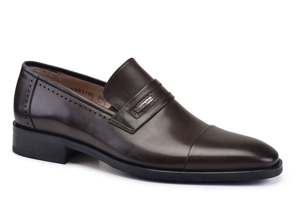 Kahverengi Klasik Bağcıksız Kışlık Erkek Ayakkabı -50115-