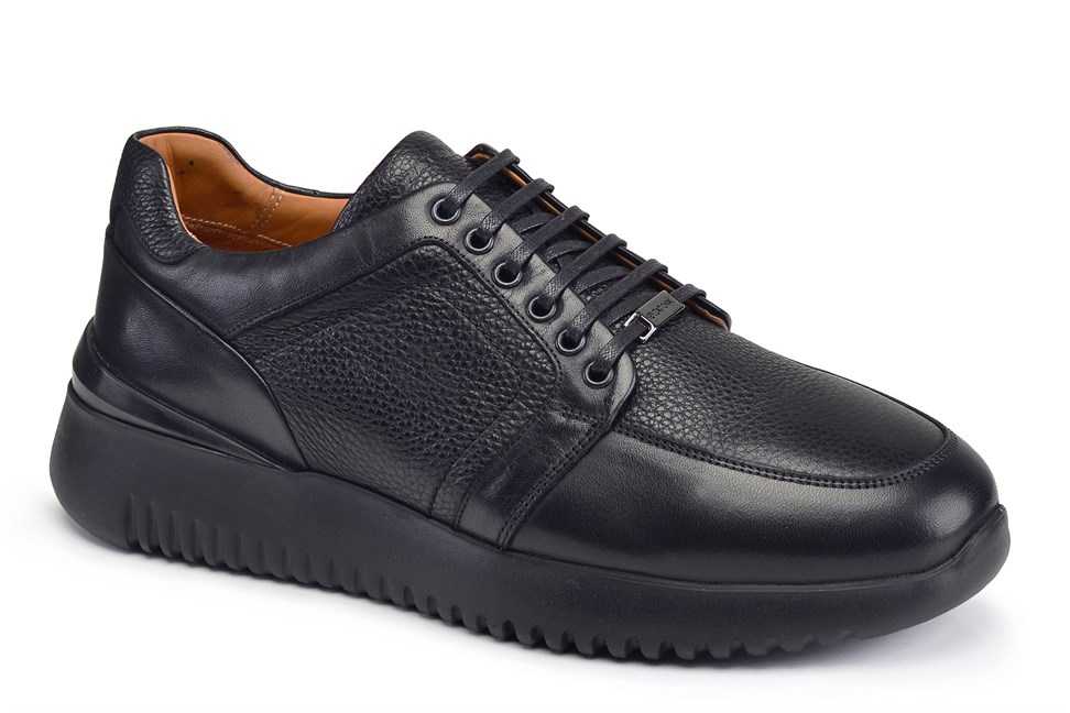 Siyah Bağcıklı Erkek Sneaker Ayakkabı